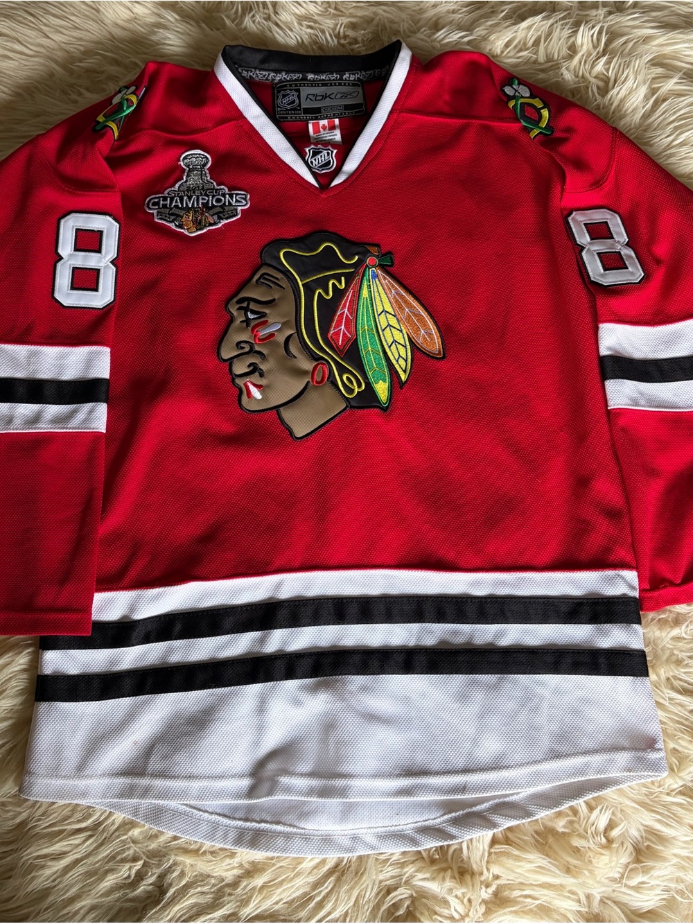 CCM Chicago Blackhawks Kane 2013 Stanley Cup Final Patch Authentic Jersey Sz 48